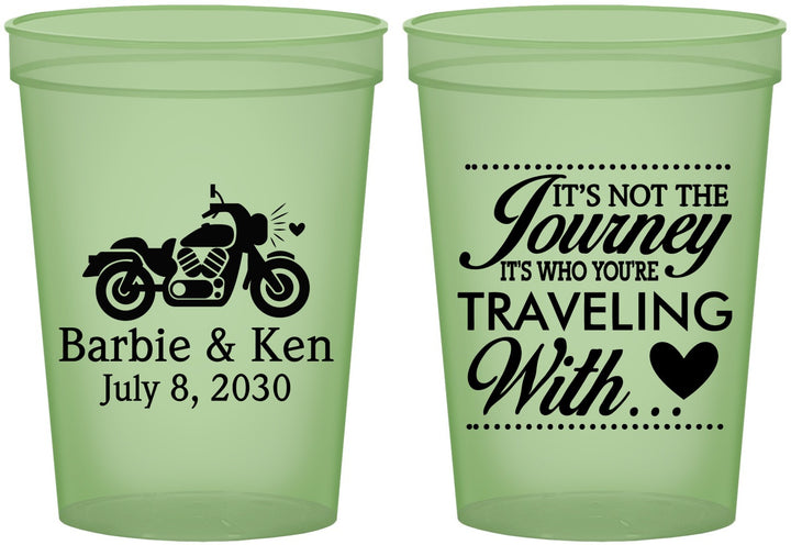 Custom Wedding 16 oz Glow In The Dark Cups - Journey Traveling With | 388