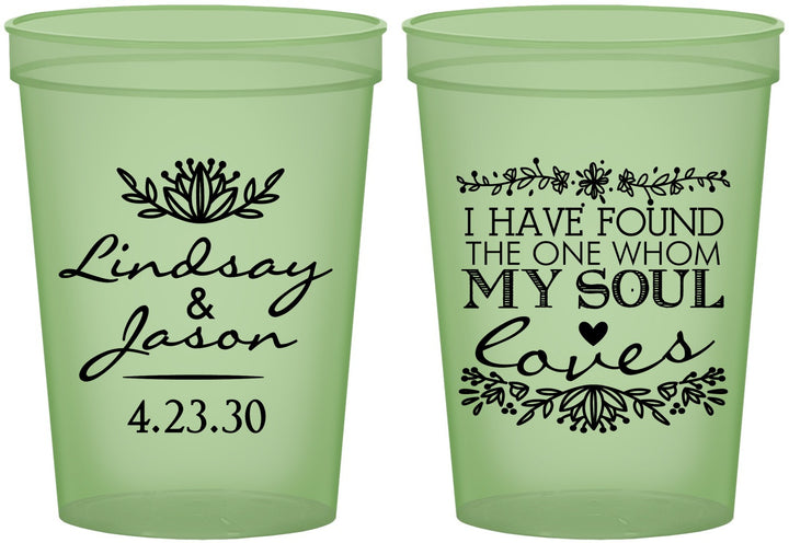 Custom Wedding 16 oz Glow In The Dark Cups - Found My Soul | 390
