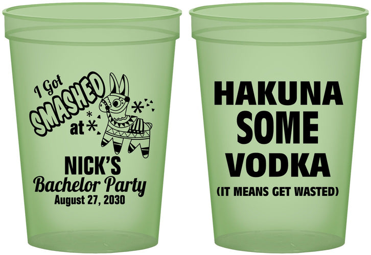 Custom Bachelor Party 16 oz Glow In The Dark Cups - Fiesta Mexican | 40004
