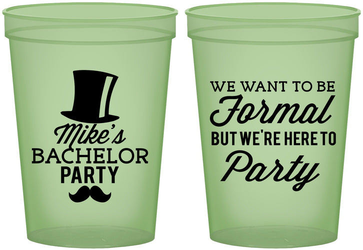 Custom Bachelor Party 16 oz Glow In The Dark Cups - Formal | 40007