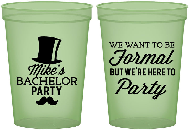 Custom Bachelor Party 16 oz Glow In The Dark Cups - Formal | 40007