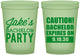 Custom Bachelor Party 16 oz Glow In The Dark Cups - Caution Expires On | 40009