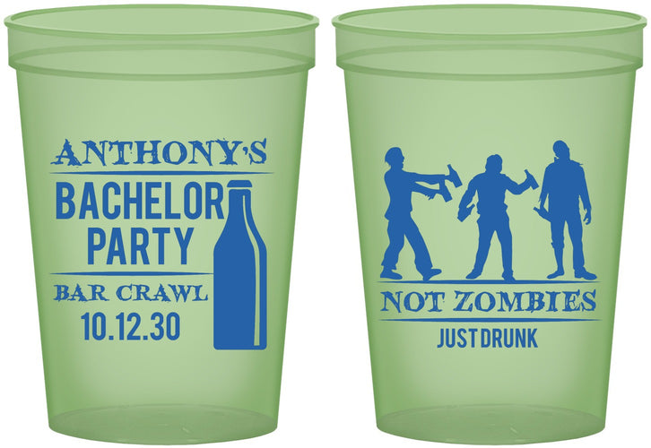 Custom Bachelor Party 16 oz Glow In The Dark Cups - Bar Crawl | 40010