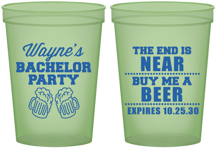 Custom Bachelor Party 16 oz Glow In The Dark Cups - Beer | 40014