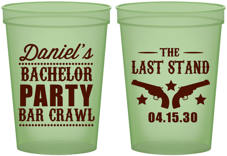 Custom Bachelor Party 16 oz Glow In The Dark Cups - The Last Stand | 40016