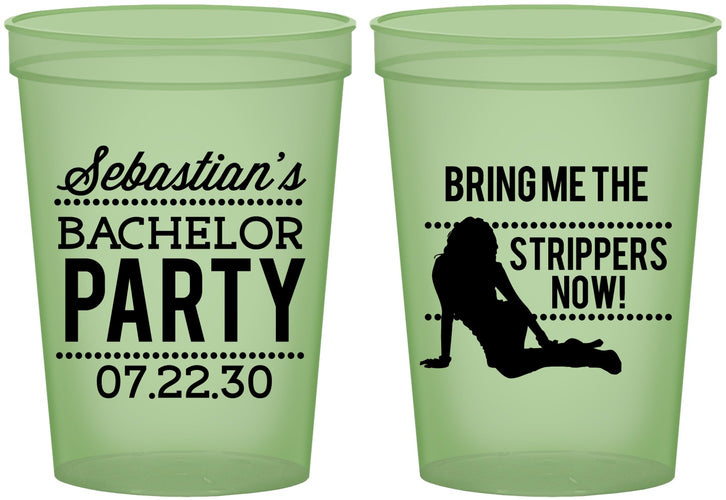 Custom Bachelor Party 16 oz Glow In The Dark Cups - Strip Club | 40017