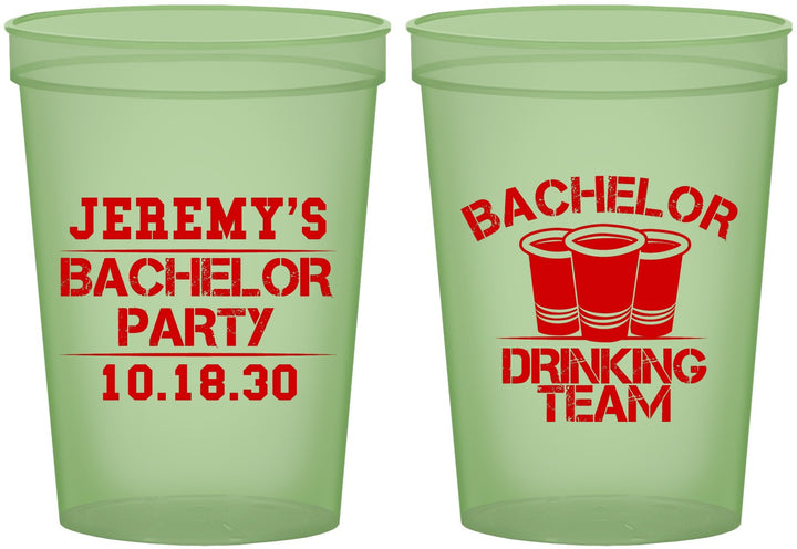Custom Bachelor Party 16 oz Glow In The Dark Cups - Drinking Team | 40020