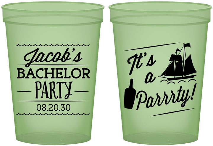 Custom Bachelor Party 16 oz Glow In The Dark Cups - Boat | 40023