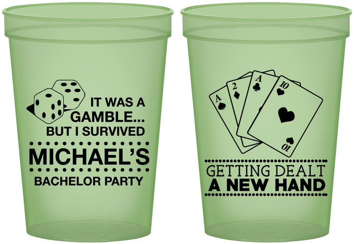 Custom Bachelor Party 16 oz Glow In The Dark Cups - Las Vegas | 40025
