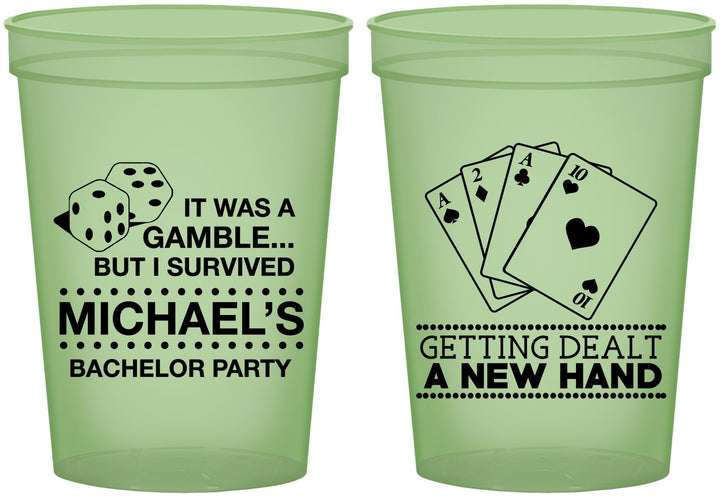 Custom Bachelor Party 16 oz Glow In The Dark Cups - Las Vegas | 40025
