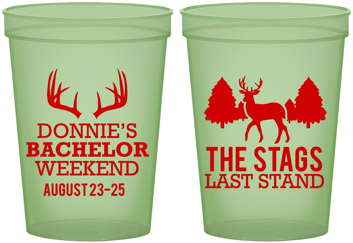 Custom Bachelor Party 16 oz Glow In The Dark Cups - Stags Last Stand | 40033