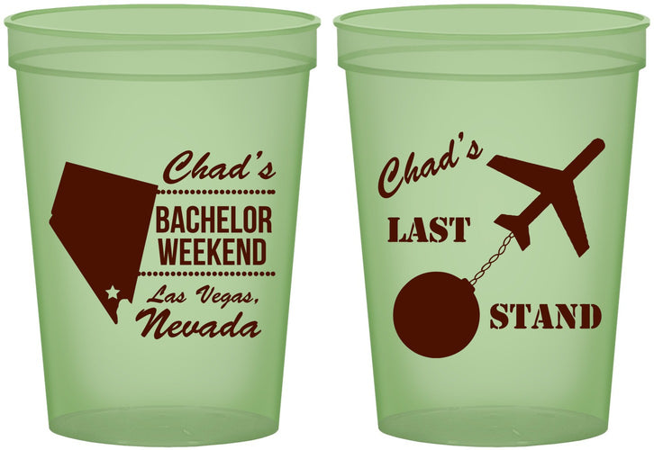 Custom Bachelor Party 16 oz Glow In The Dark Cups - Last Stand | 40034