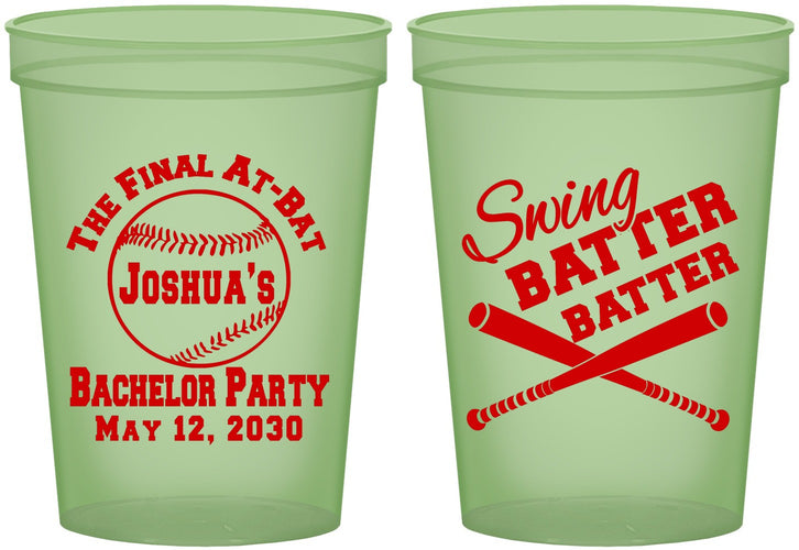 Custom Bachelor Party 16 oz Glow In The Dark Cups - Baseball | 40038