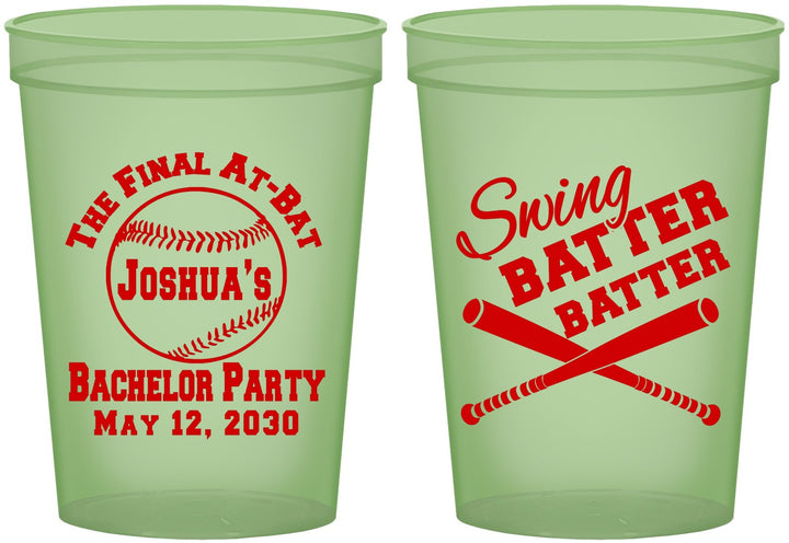 Custom Bachelor Party 16 oz Glow In The Dark Cups - Baseball | 40038