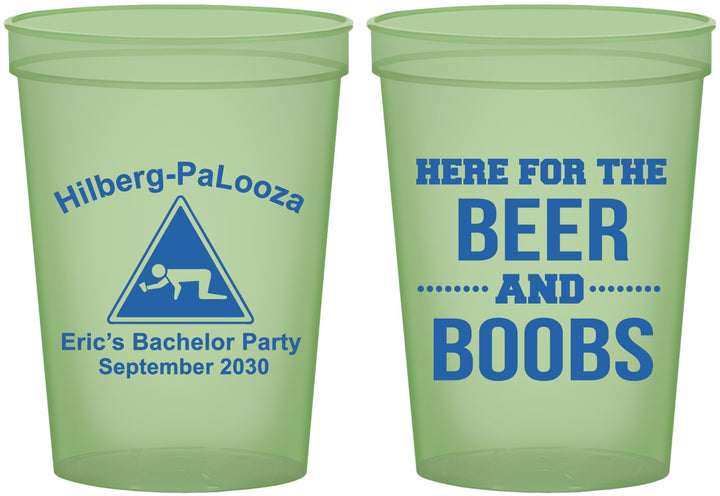 Custom Bachelor Party 16 oz Glow In The Dark Cups - Beer And Boobs | 40040