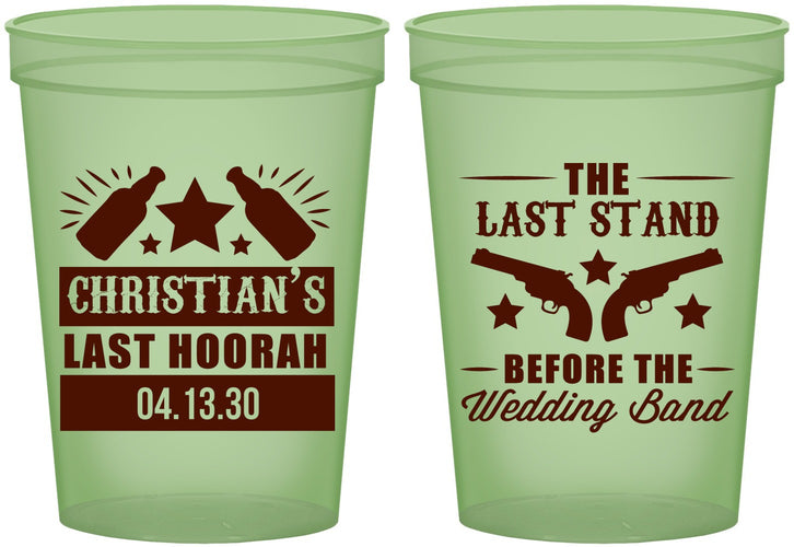 Custom Bachelor Party 16 oz Glow In The Dark Cups - Last Stand | 40046