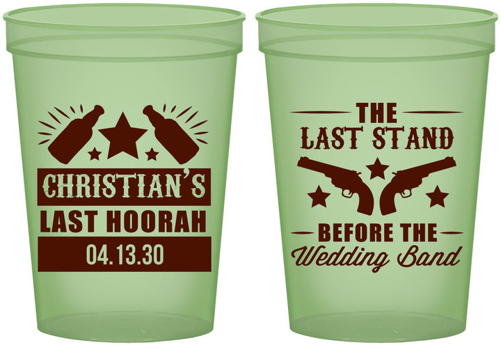 Custom Bachelor Party 16 oz Glow In The Dark Cups - Last Stand | 40046