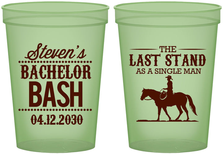 Custom Bachelor Party 16 oz Glow In The Dark Cups - The Last Stand | 40050