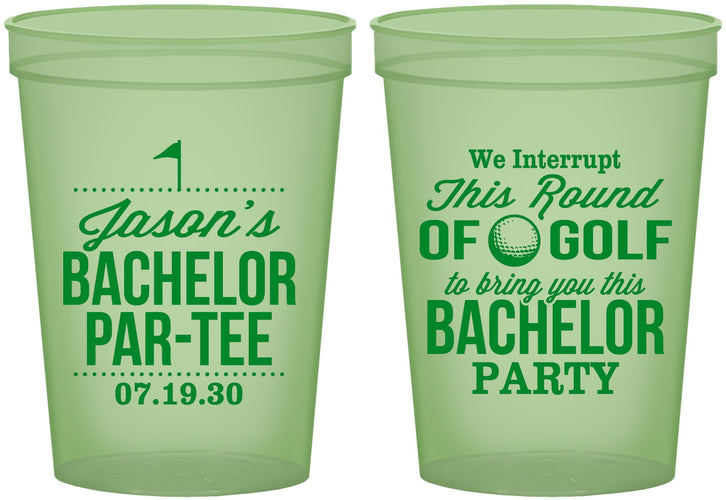 Custom Bachelor Party 16 oz Glow In The Dark Cups - Golf | 40052