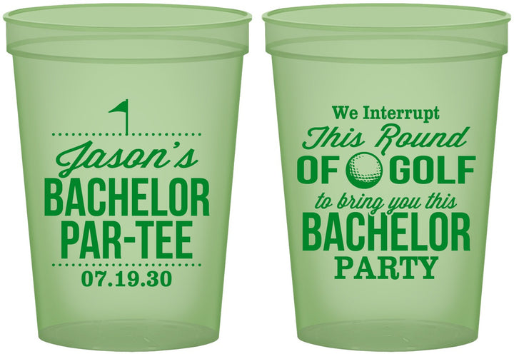 Custom Bachelor Party 16 oz Glow In The Dark Cups - Golf | 40052