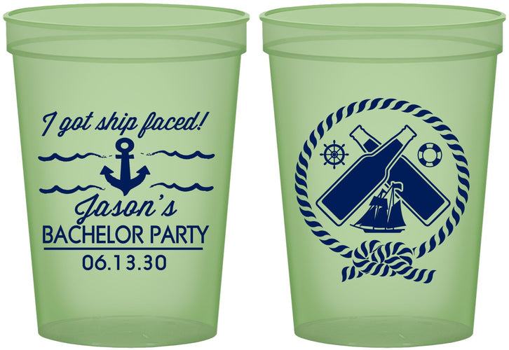 Custom Bachelor Party 16 oz Glow In The Dark Cups - Anchor | 40054
