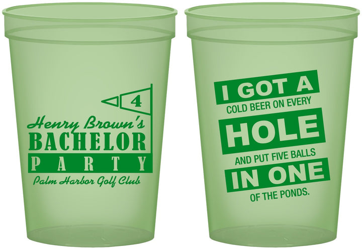 Custom Bachelor Party 16 oz Glow In The Dark Cups - Golf | 40055
