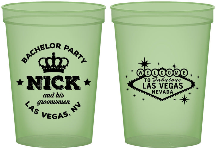Custom Bachelor Party 16 oz Glow In The Dark Cups - Last Vegas | 40059