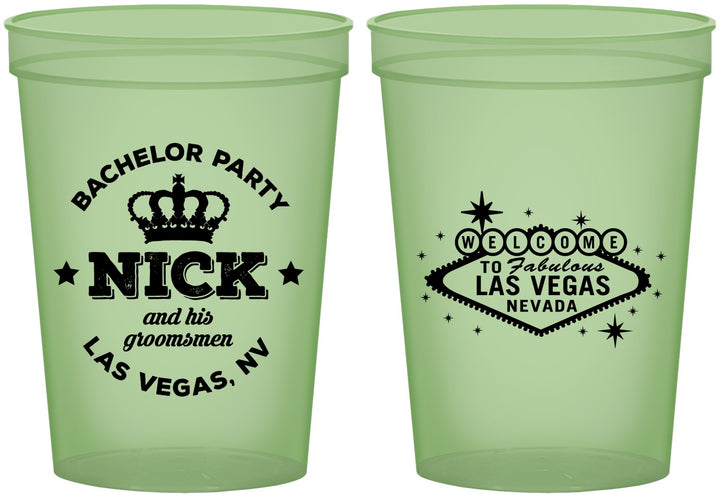 Custom Bachelor Party 16 oz Glow In The Dark Cups - Last Vegas | 40059