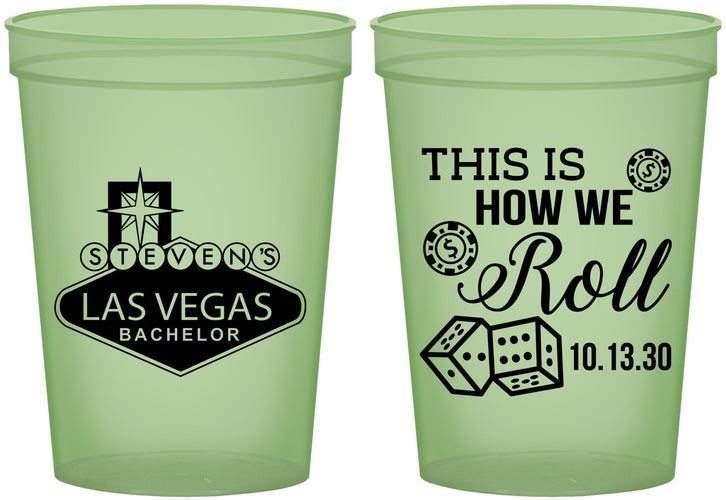 Custom Bachelor Party 16 oz Glow In The Dark Cups - Last Vegas | 40061