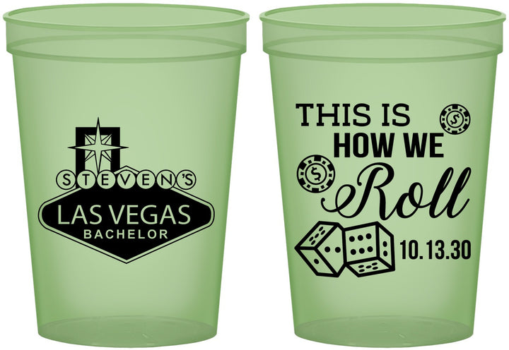 Custom Bachelor Party 16 oz Glow In The Dark Cups - Last Vegas | 40061