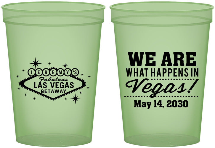 Custom Bachelor Party 16 oz Glow In The Dark Cups - Las Vegas | 40066