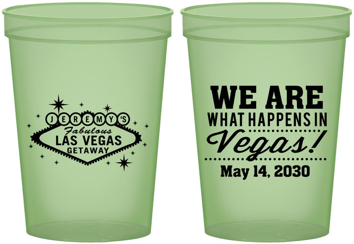 Custom Bachelor Party 16 oz Glow In The Dark Cups - Las Vegas | 40066