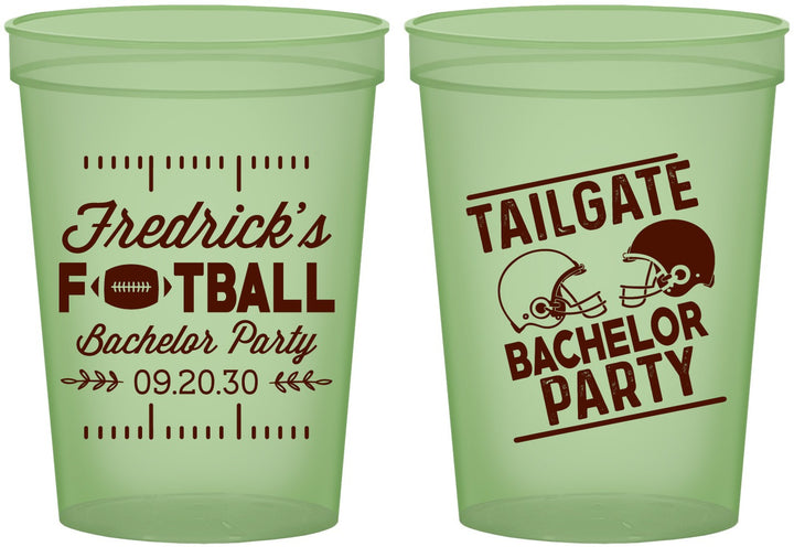 Custom Bachelor Party 16 oz Glow In The Dark Cups - Football | 40067