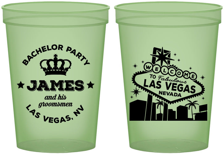 Custom Bachelor Party 16 oz Glow In The Dark Cups - Las Vegas | 40069