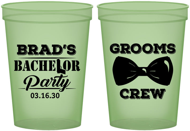 Custom Bachelor Party 16 oz Glow In The Dark Cups - Grooms Crew | 40070