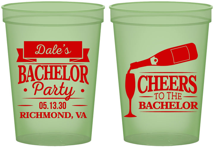 Custom Bachelor Party 16 oz Glow In The Dark Cups - Cheers | 40072