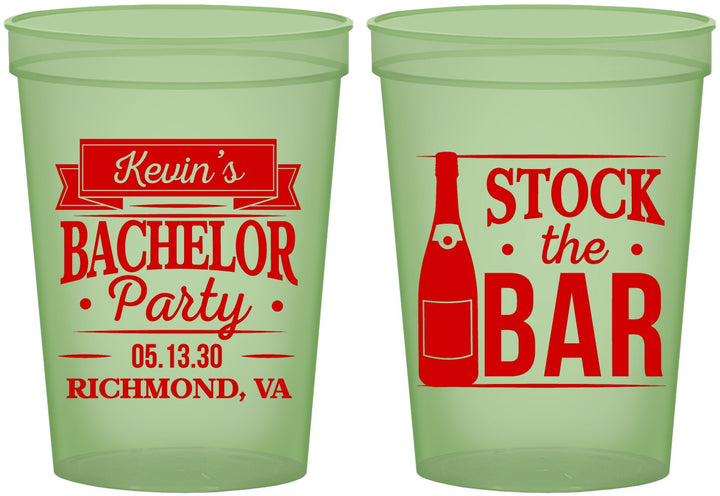 Custom Bachelor Party 16 oz Glow In The Dark Cups - Stock The Bar | 40073
