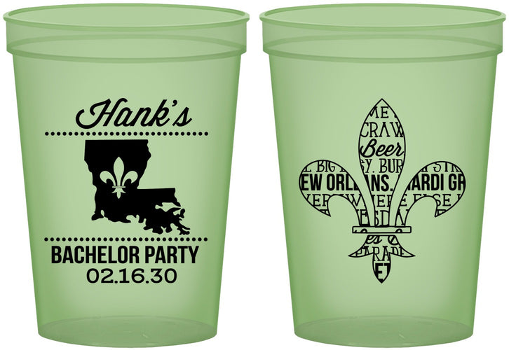 Custom Bachelor Party 16 oz Glow In The Dark Cups - New Orleans | 40074