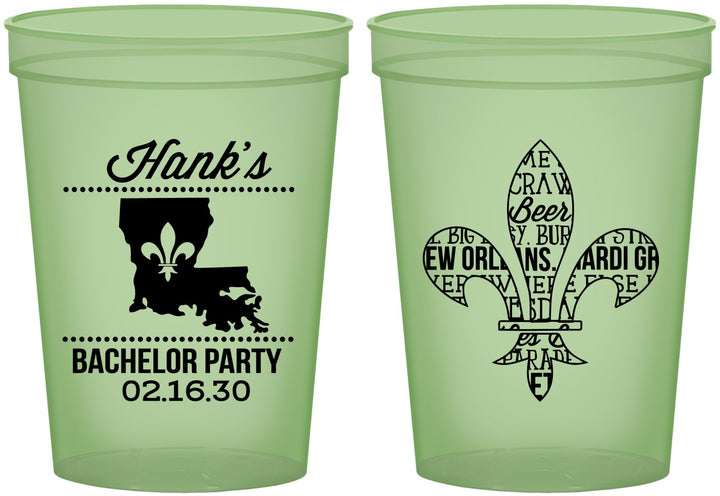 Custom Bachelor Party 16 oz Glow In The Dark Cups - New Orleans | 40074