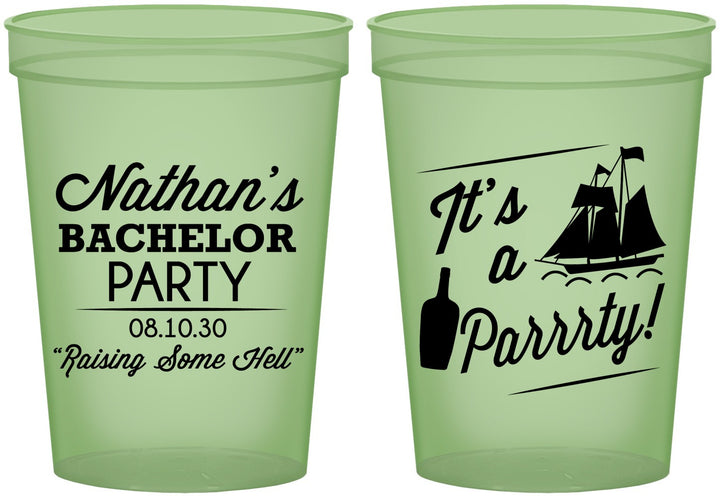 Custom Bachelor Party 16 oz Glow In The Dark Cups - Boat | 40076