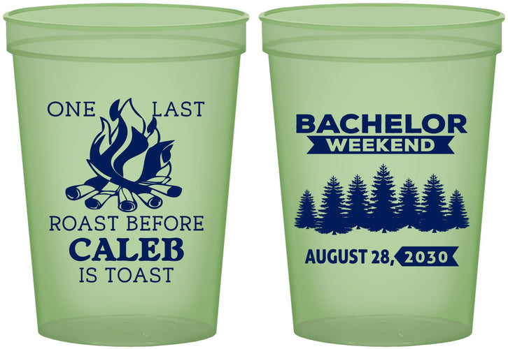 Custom Bachelor Party 16 oz Glow In The Dark Cups - Camping | 40079