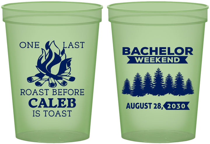 Custom Bachelor Party 16 oz Glow In The Dark Cups - Camping | 40079