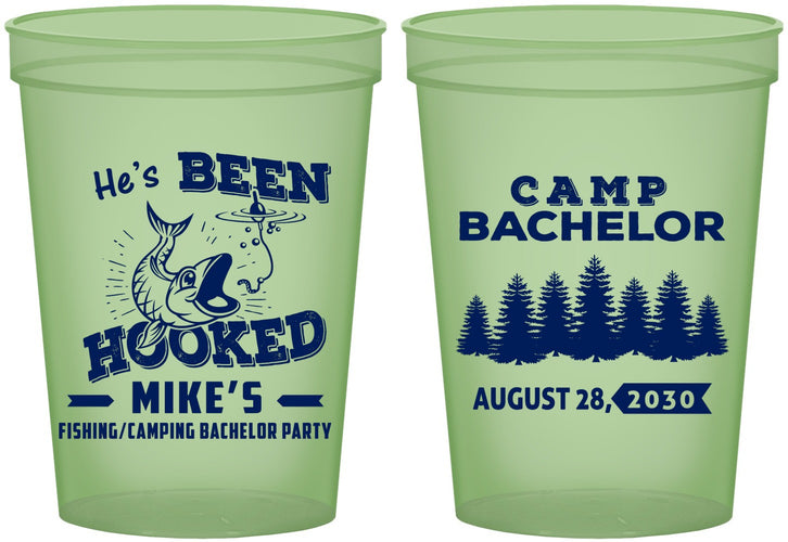 Custom Bachelor Party 16 oz Glow In The Dark Cups - Fishing | 40080