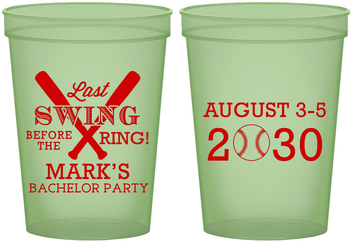 Custom Bachelor Party 16 oz Glow In The Dark Cups - Baseball | 40086