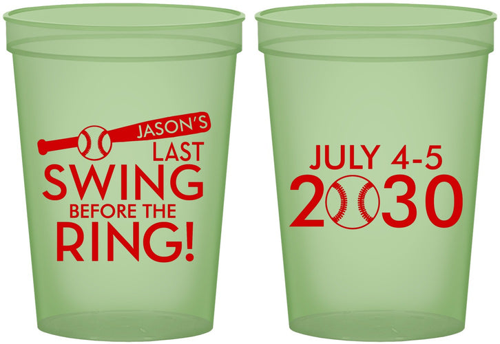 Custom Bachelor Party 16 oz Glow In The Dark Cups - Baseball | 40087