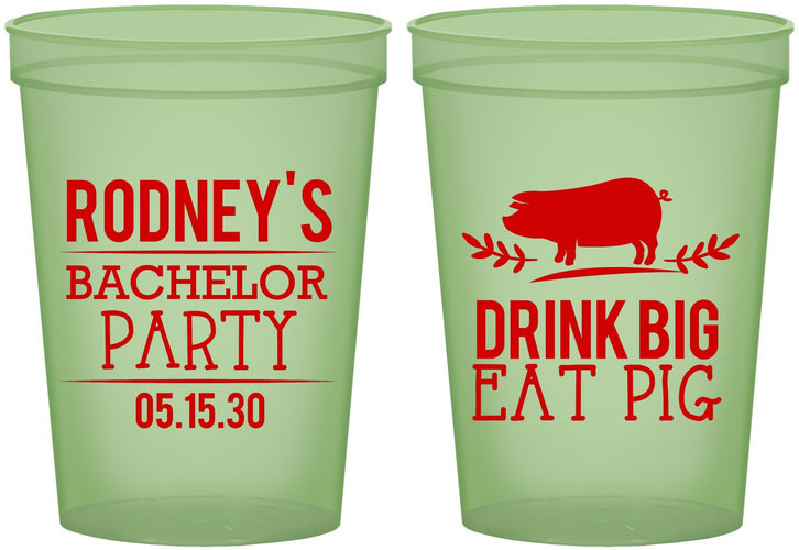 Custom Bachelor Party 16 oz Glow In The Dark Cups - Bbq | 40088