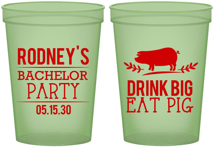Custom Bachelor Party 16 oz Glow In The Dark Cups - Bbq | 40088
