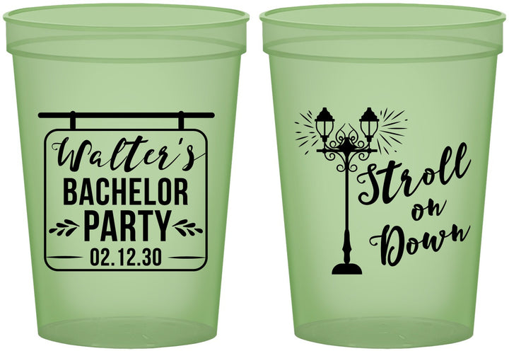 Custom Bachelor Party 16 oz Glow In The Dark Cups - Mardi Gras | 40092