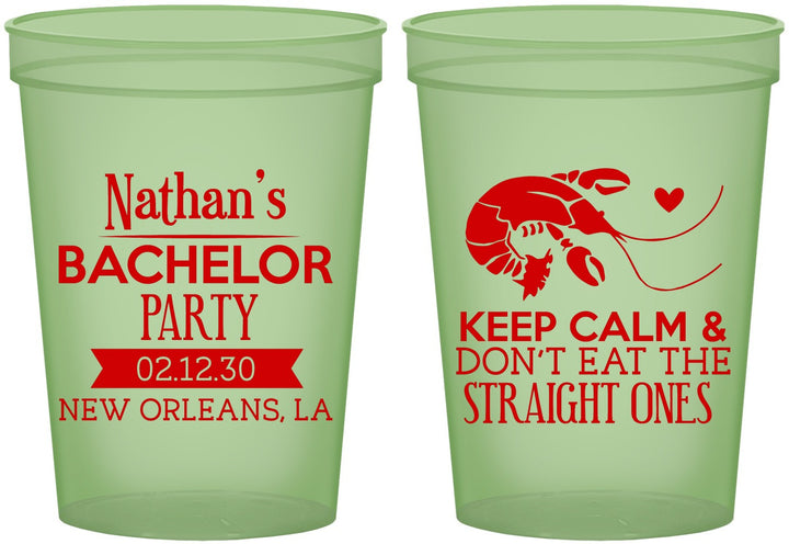 Custom Bachelor Party 16 oz Glow In The Dark Cups - Crawfish Boil | 40094
