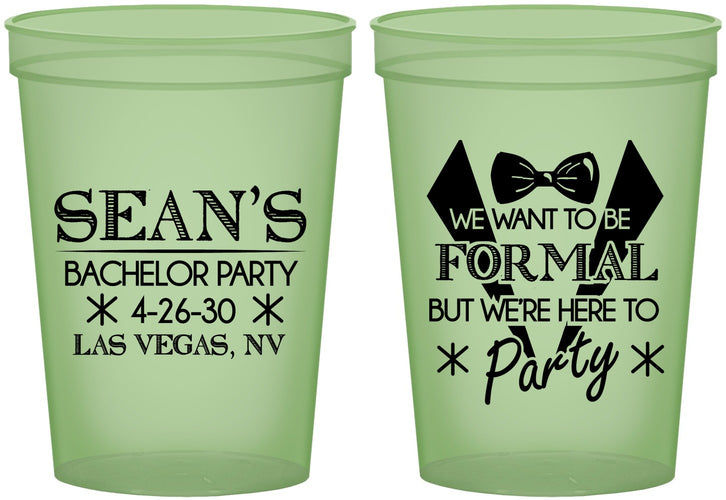 Custom Bachelor Party 16 oz Glow In The Dark Cups - Forma | 40098